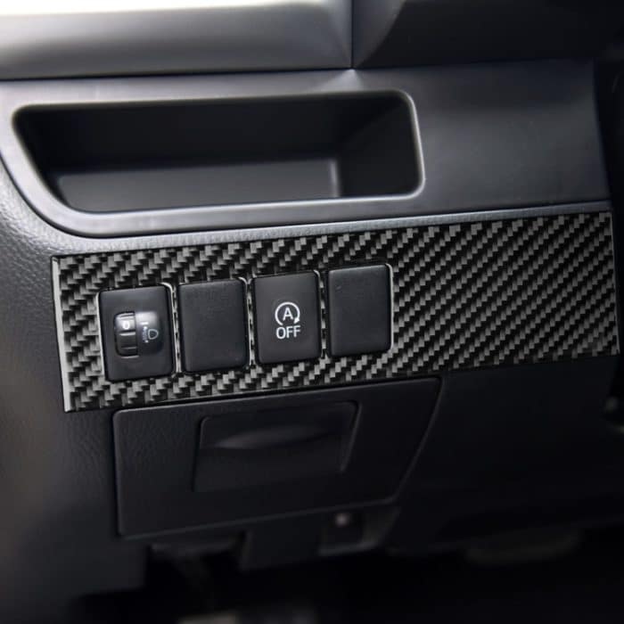 Auto-Carbon-Faser-Scheinwerfer-Einstellschalter, dekorativer Aufkleber für Toyota Highlander 2014–2019, Linksantrieb – Bild 5