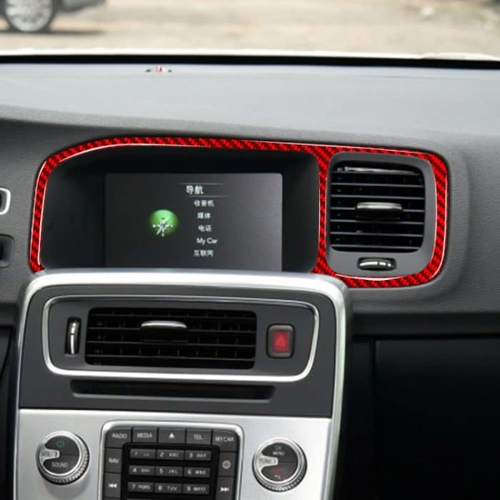 Auto-Carbonfaser-Navigationsrahmen, dekorativer Aufkleber für Volvo V60 2010–2017, Linksantrieb, Navigation Frame , Left Drive – Bild 5