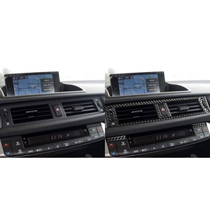 Car Carbon Fiber Central Control Air Outlet Dekorative Aufkleber für Lexus CT 2011-2017, linke Fahrt – Bild 6