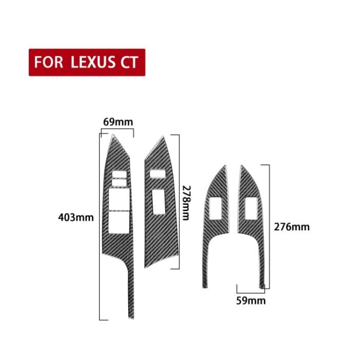 Auto-Kohlenstofffaserfenster-dekorativer Aufkleber für Lexus CT 2011-2017, linke Fahrt – Bild 2