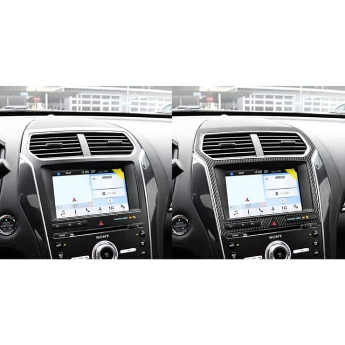 Auto Kohlefaser Navigationsplatte Dekorativer Aufkleber für Ford Explorer 2016-2019, linke Fahrt – Bild 6