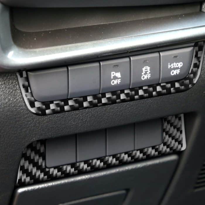 Auto Kohlefaserscheinwerferrahmen Dekorativer Aufkleber für Mazda 3 Axela 2020, linke Fahrt – Bild 5