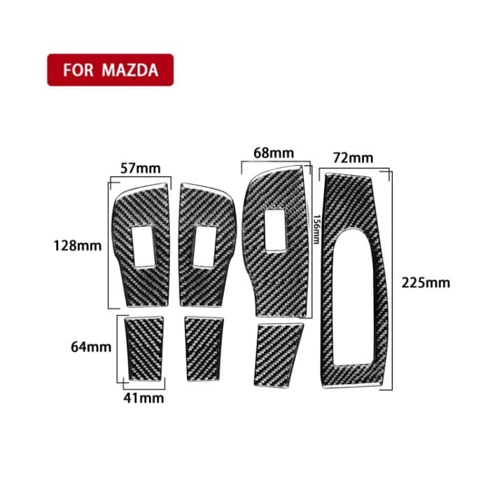 7 in 1 Autokohle-Kohlenstofffaserfenster-Schaufenster Panel dekorativer Aufkleber für Mazda 3 Axela 2020, rechts fahren – Bild 2