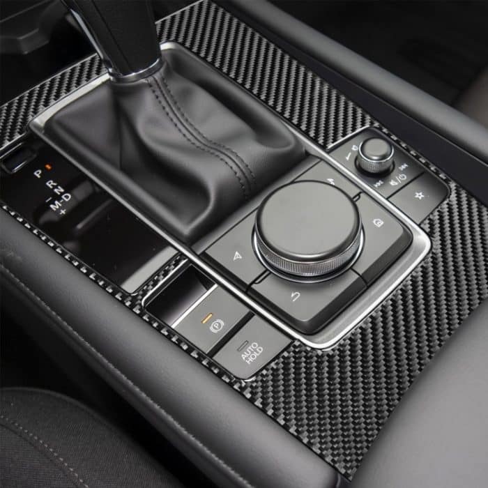 Car Carbon Fiber Central Control Getriebe Dekorative Aufkleber für Mazda 3 Axela 2020, linke Fahrt – Bild 5