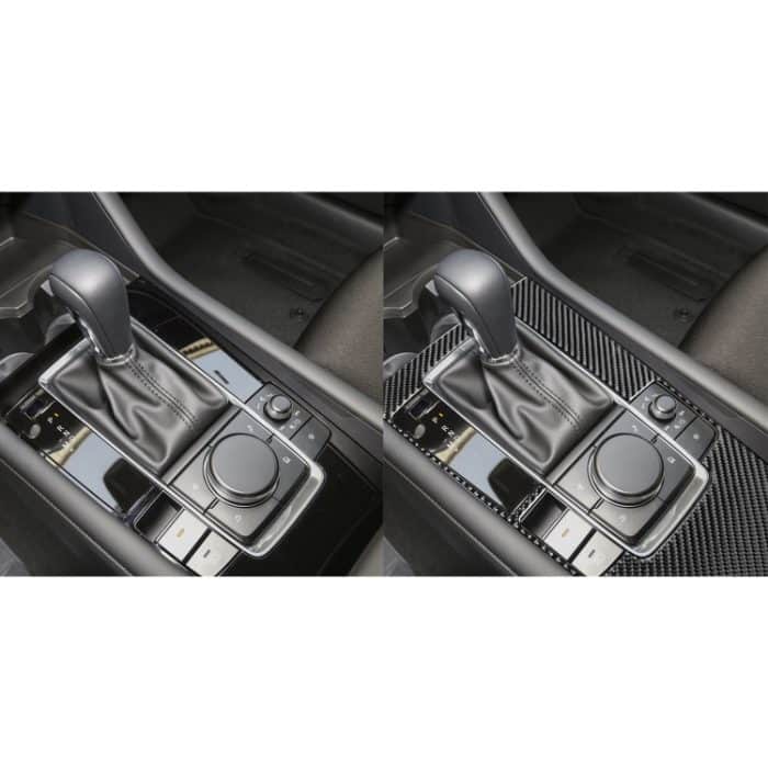 Car Carbon Fiber Central Control Getriebe Dekorative Aufkleber für Mazda 3 Axela 2020, linke Fahrt – Bild 6
