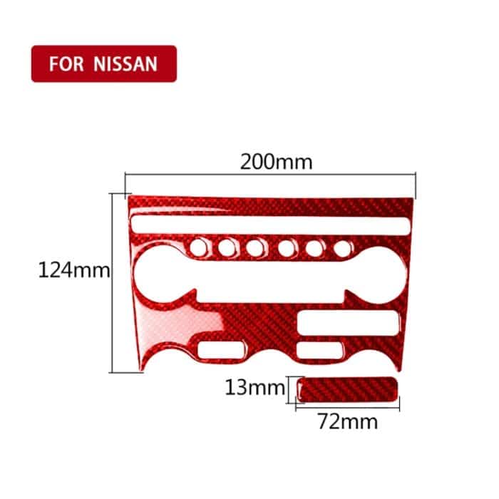 2-in-1-Auto-Kohlefaser-Klimaanlagen-Einstellpaneel, dekorativer Aufkleber für Nissan 370Z / Z34 2009-, Links- und Rechtsantrieb, universell, Air Conditioning Adjustment Panel Strip – Bild 2