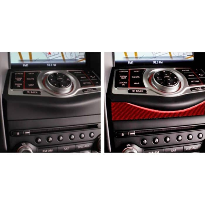 Auto Carbon Fiber Multimedia Navigation Taste Dekorative Streifen für Nissan 370Z / Z34 2009-, Links und Rechts Stick Universal, Multimedia Navigation Button Strip – Bild 6