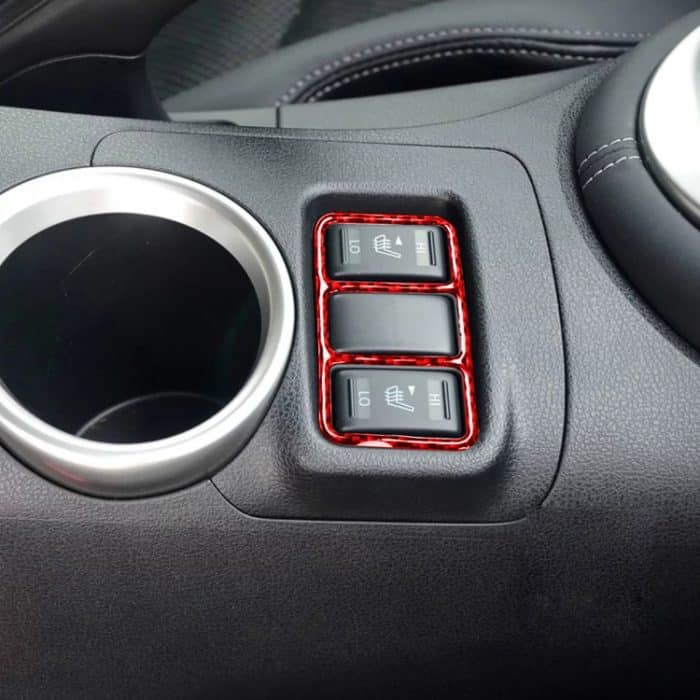 Auto-Carbon-Faser-Zentralsteuerungs-Heizungsknopfrahmen-dekorativer Aufkleber für Nissan 370Z / Z34 2009-, Links- und Rechtsantrieb Universal, Central Control Heating Button Frame – Bild 5