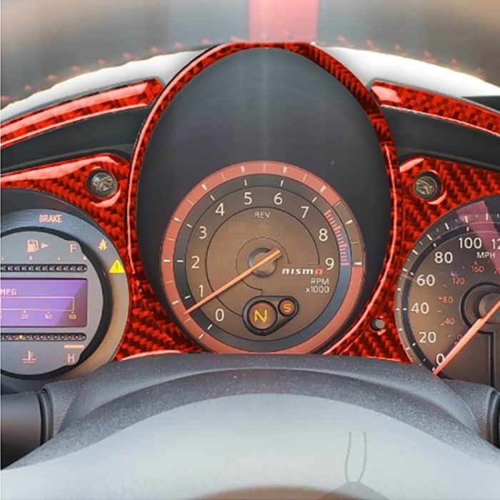 5-in-1-Carbonfaser-Geschwindigkeits-Armaturenbrett-dekorativer Aufkleber für Nissan 370Z / Z34 2009-, Links- und Rechtsantrieb Universal, 5 in 1 Speed Dashboard – Bild 5