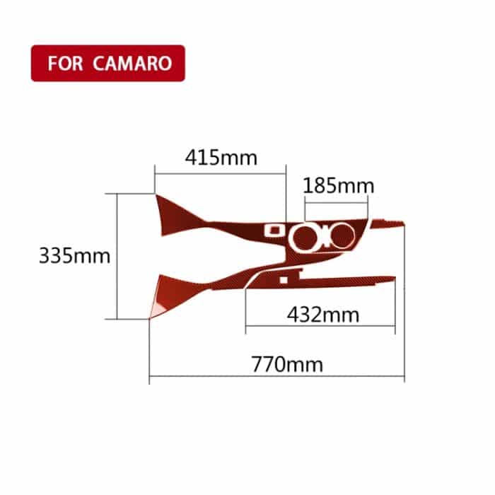 7-in-1-Carbon-Faser-Center-Control-Gang-Außenrahmen-dekorativer Aufkleber für Chevrolet Camaro 2016–2019, linker Antrieb, 7 in 1 Control Gear Outside Frame – Bild 2