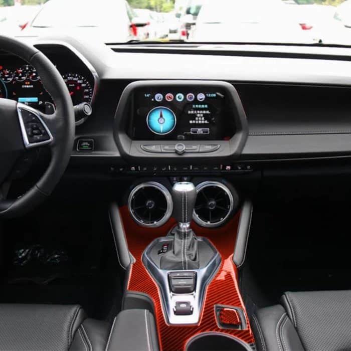 Auto Carbon Fiber Center Control Gear Außenrahmen Dekorativer Aufkleber für Chevrolet Camaro 2017-2019, Linksantrieb, Center Control Gear Outside Frame – Bild 5