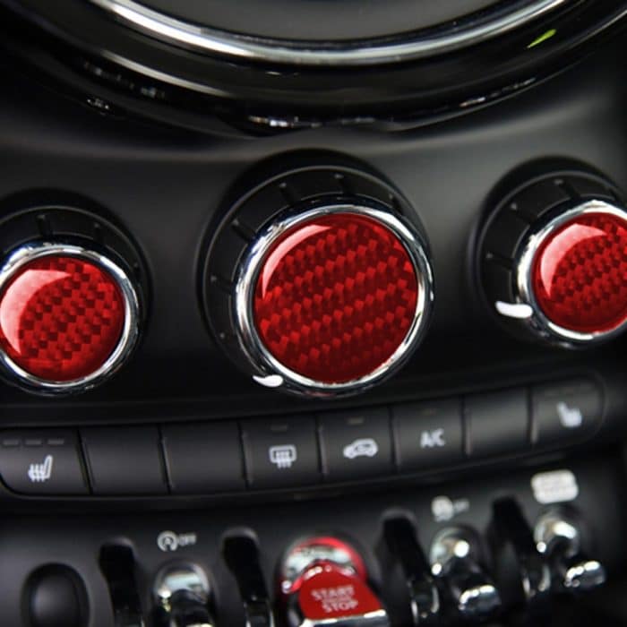 Auto-Carbon-Faser-Multimedia-Knopf-dekorativer Aufkleber für BMW Mini F55 F56 F60, linker und rechter Antrieb Universal, Multimedia Knob – Bild 5
