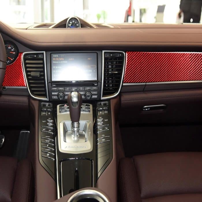 Auto-Carbonfaser-Zentralkontrollinstrument-dekorativer Aufkleber für Porsche Panamera, Linksantrieb, Central Control Instrument – Bild 5