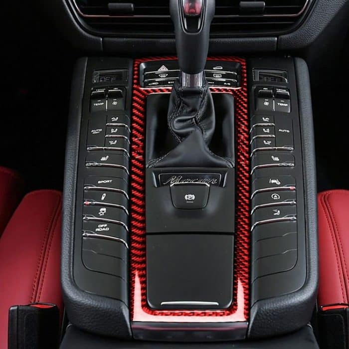 Auto-Carbon-Faser-Schalttafel-dekorativer Aufkleber für Porsche Macan 2014–2021, linker und rechter Antrieb universell, Gear Panel – Bild 5