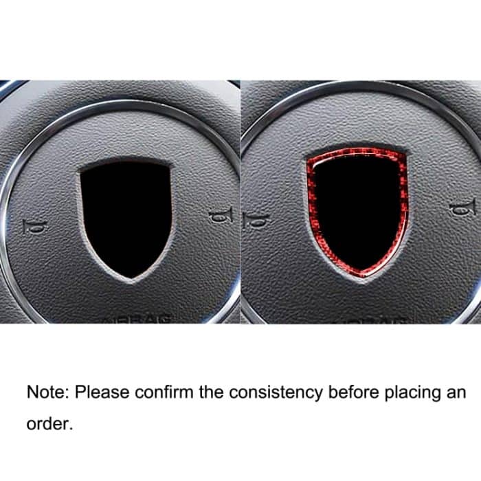 Auto-Carbonfaser-Lenkrad-Logo, dekorativer Aufkleber für Porsche Macan 2014–2021, Links- und Rechtsantrieb, universell, Steering Wheel Logo – Bild 6