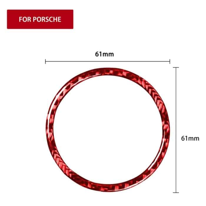 Auto-Karbonfaser-Stoppuhr-Ring, dekorativer Aufkleber für Porsche Macan 2014–2021, Links- und Rechtsantrieb, universell, Stopwatch Ring – Bild 2