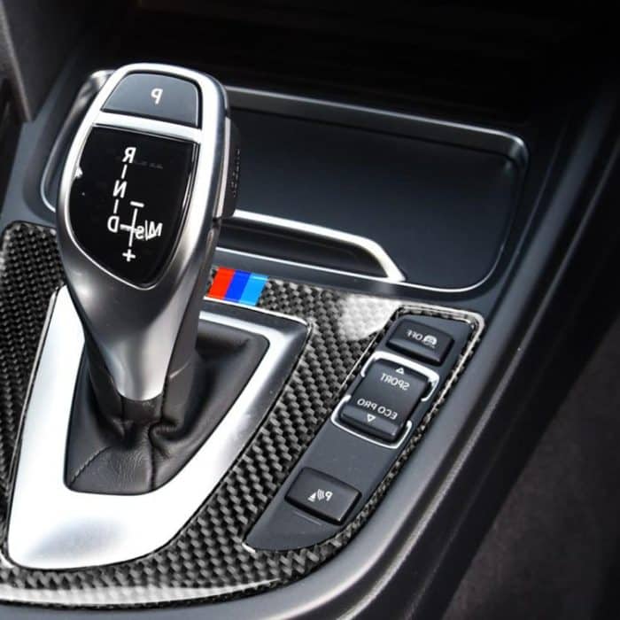 Dreifarbige Kohlefaser-Auto-Gang-Panel dekorativer Aufkleber für BMW (F30) 2013-2017 / (F34) 2013-2017, rechts fahren – Bild 5