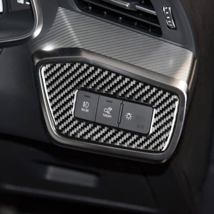 Auto Kohlefaser Scheinwerferschalter Dekorativer Aufkleber für Audi A6l / A7 2019-, Rechtsfahrt – Bild 5