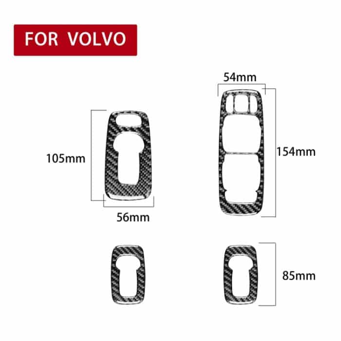 4 in 1 Auto Kohlenstofffasertür-Set B Dekorativer Aufkleber für Volvo XC90 2003-2014, Rechtsfahrt – Bild 2
