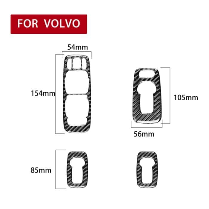 4 in 1 Auto Kohlefasertür-Set B Dekorativer Aufkleber für Volvo XC90 2003-2014, linke Fahrt – Bild 2
