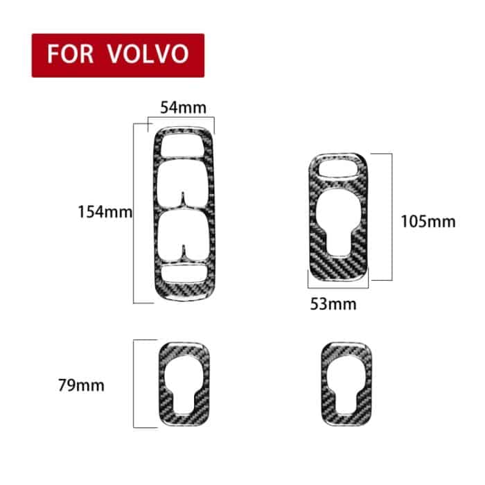4 in 1 Auto Kohlefasertür Set einen dekorativen Aufkleber für Volvo XC90 2003-2014, linke Fahrt – Bild 2