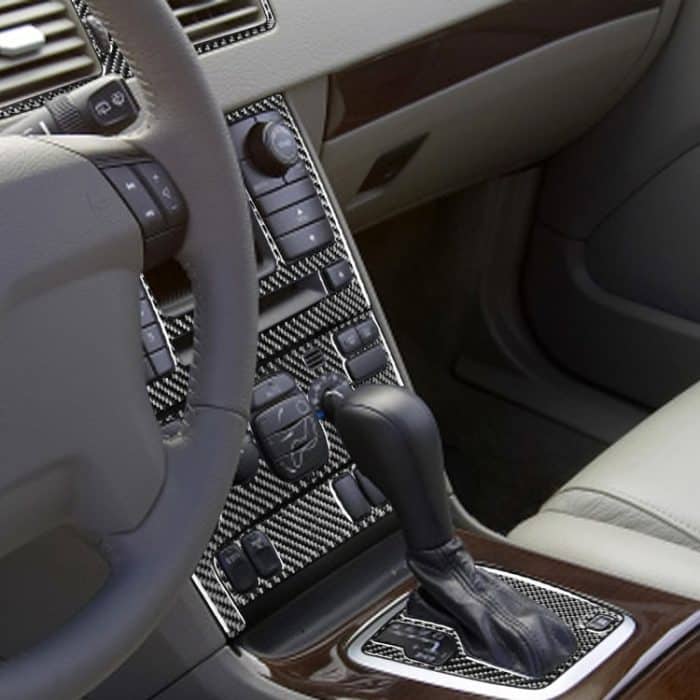 7 in 1 Auto Kohlefaserzahnrad Set einen dekorativen Aufkleber für Volvo XC90 2003-2014, linke Fahrt – Bild 5