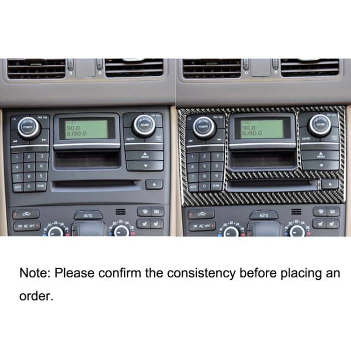 Auto-Kohlenstofffaser-CD-Panel dekorativer Aufkleber für Volvo XC90 2003-2014, linke und rechter Antrieb universell – Bild 6
