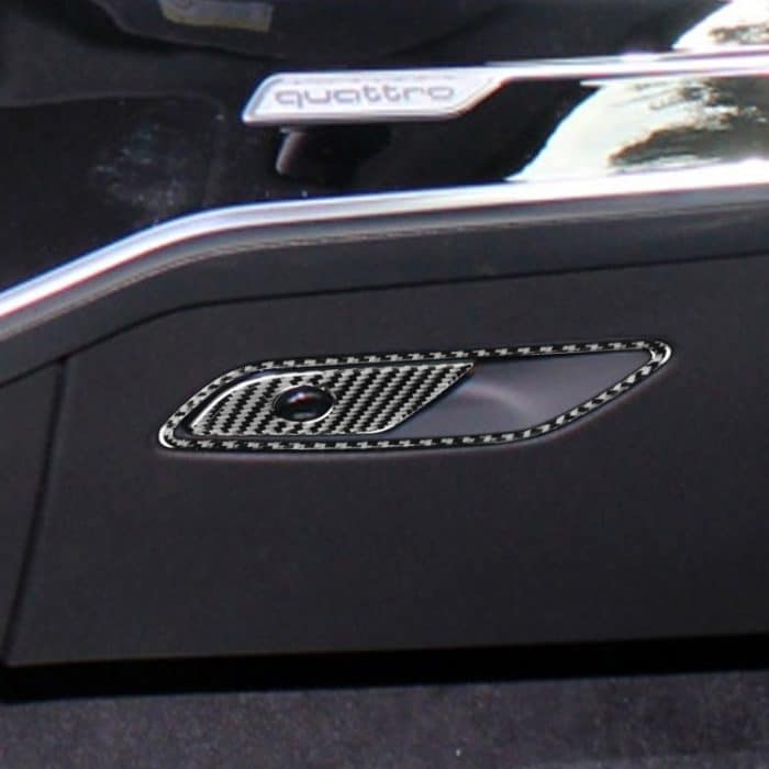 Auto Kohlefaser-Front-Passagiersitz-Aufbewahrungsbox-Schalter dekorativer Aufkleber für Audi A6l / A7 2019-, linke Fahrt – Bild 5