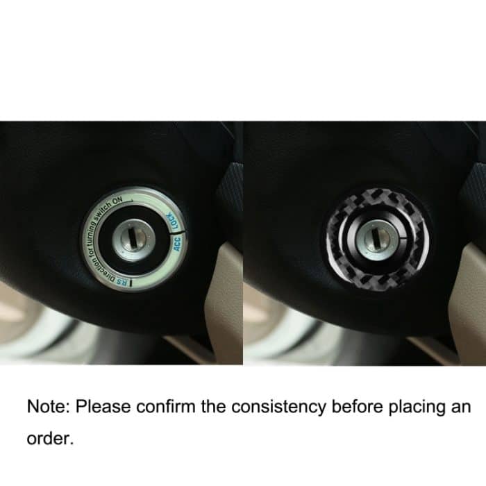 Car Carbon Fiber Zündring Dekorativer Aufkleber für Volkswagen Käfer 2012-2019, links und rechts Antrieb Universal – Bild 6