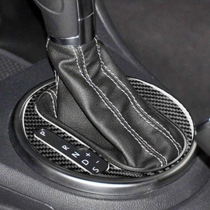 Auto Kohlenstofffasergetriebe innenrahmen dekorativer Aufkleber für Volkswagen Käfer 2012-2019, linke Fahrt – Bild 5