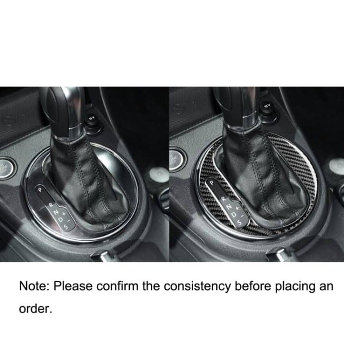 Auto Kohlenstofffasergetriebe innenrahmen dekorativer Aufkleber für Volkswagen Käfer 2012-2019, linke Fahrt – Bild 6