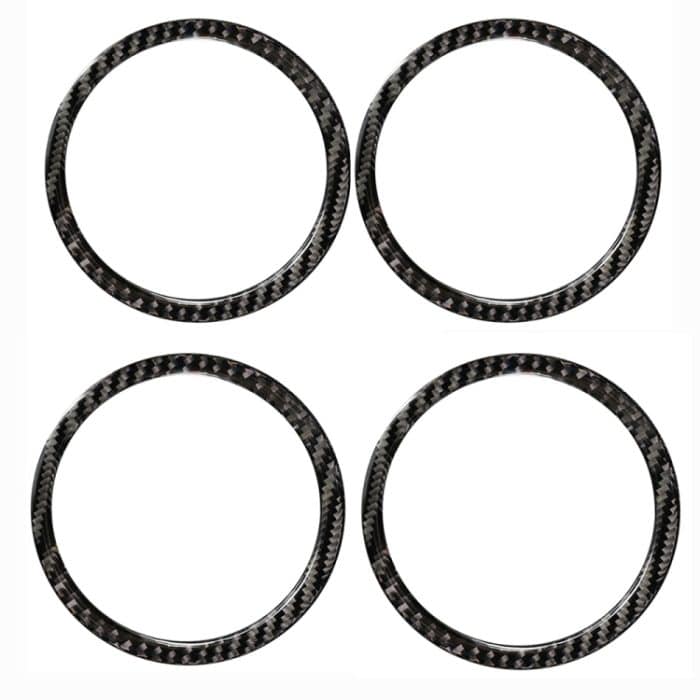 4 stücke auto kohlenstofffaser horn ring massiv farbe dekorative aufkleber für bmw g01 x3 2018-2020 / g02 x4 2019-2020, linke und rechter Antrieb universell – Bild 1