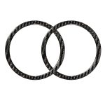 2 stücke auto kohlenstofffaser horn ring massiv farbe dekorative aufkleber für bmw g01 x3 2018-2020 / g02 x4 2019-2020, linker und rechts universell