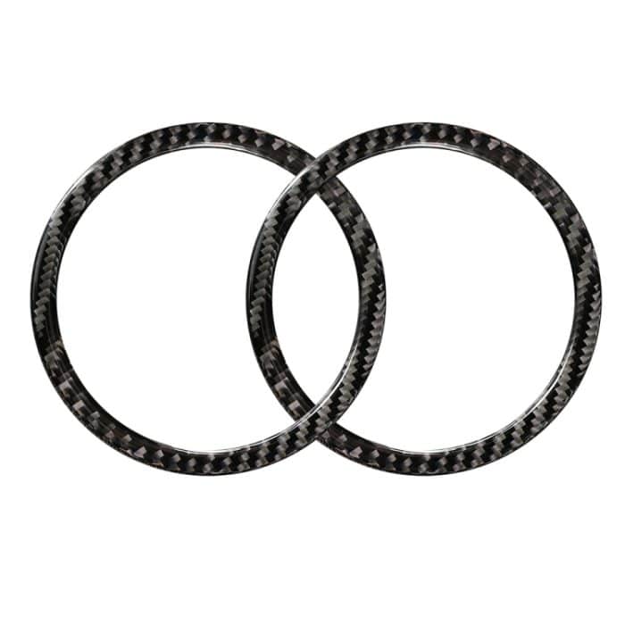 2 stücke auto kohlenstofffaser horn ring massiv farbe dekorative aufkleber für bmw g01 x3 2018-2020 / g02 x4 2019-2020, linker und rechts universell – Bild 1
