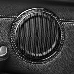 2 stücke auto kohlenstofffaser horn ring massiv farbe dekorative aufkleber für bmw g01 x3 2018-2020 / g02 x4 2019-2020, linker und rechts universell – Bild 5