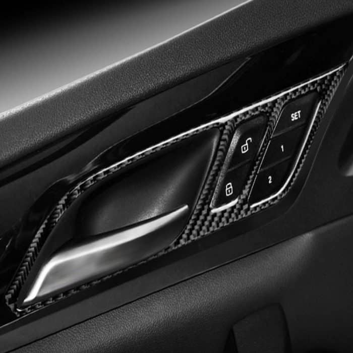 Auto Kohlenstofffaser Innentürgriff Massivfarbe Dekorative Aufkleber für BMW G01 X3 2018-2020 / G02 X4 2019-2020, linke Fahrt – Bild 5