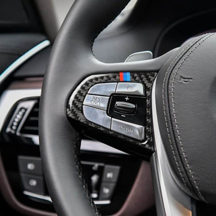 2 in 1 Auto Kohlenstofffaser-Lenkrad-Taste 3-color B Dekorativer Aufkleber für BMW G01 X3 2018-2020 / G02 X4 2019-2020, linke und rechter Antrieb Universal – Bild 6