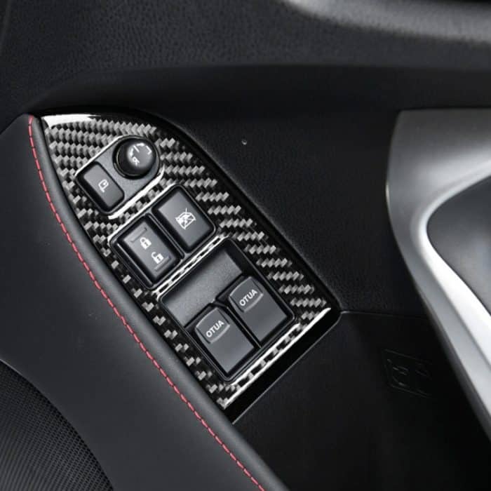 2 in 1 Autokohle-Kohlenstofffaser-Fensterheber-Panel dekorativer Aufkleber für Subaru BRZ / TOYOTA 86 2017-2019, rechts fahren – Bild 5
