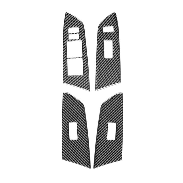 CRP6944.jpg Kohlefaser-Auto-Glas-Lift-Schalter-Ring dekorativer Aufkleber für Toyota-Tundra 2014-2018, links Fahren – Bild 1