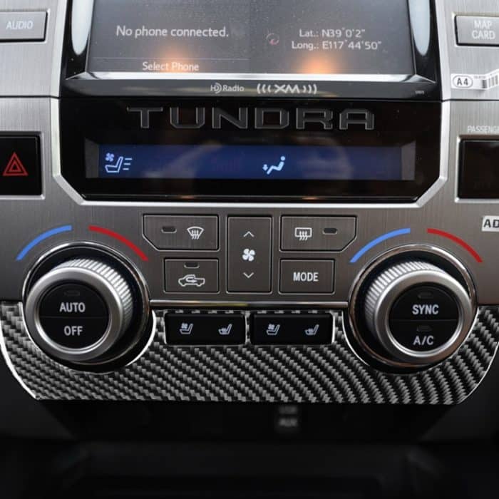 2 teile / set Kohlefaserwagen Central Control Klimaanlage Schalter Panel Dekorativer Aufkleber für Toyota Tundra 2014-2018, links rechts fahren universell – Bild 5