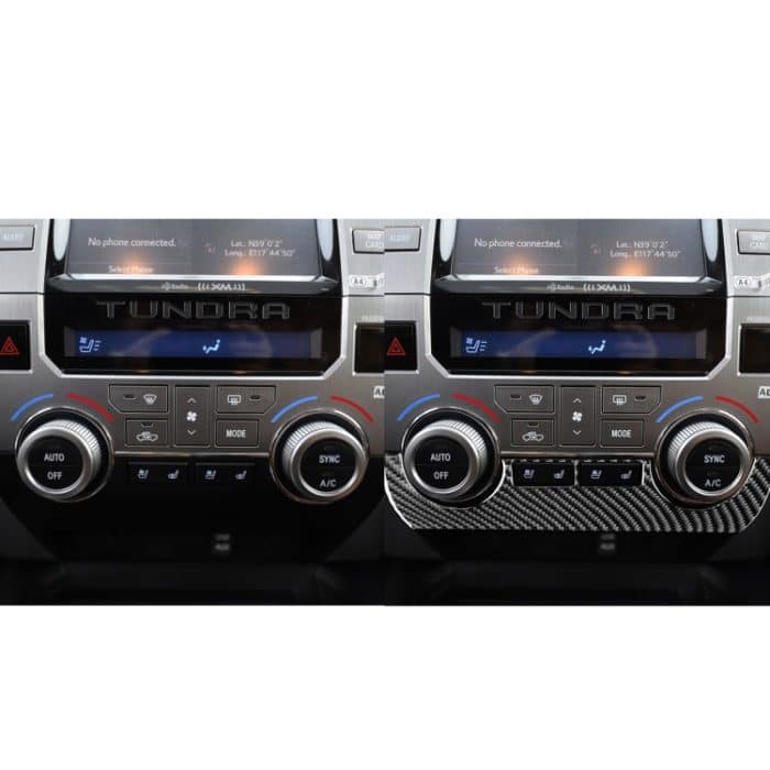 2 teile / set Kohlefaserwagen Central Control Klimaanlage Schalter Panel Dekorativer Aufkleber für Toyota Tundra 2014-2018, links rechts fahren universell – Bild 7