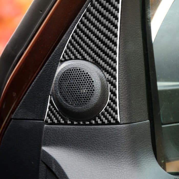 2 stücke / satz Kohlefaser Auto A-Säule Lautsprecher Panel Dekorativer Aufkleber für Toyota Tundra 2014-2018, links rechts fahren universell – Bild 5