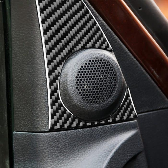 2 stücke / satz Kohlefaser Auto A-Säule Lautsprecher Panel Dekorativer Aufkleber für Toyota Tundra 2014-2018, links rechts fahren universell – Bild 6