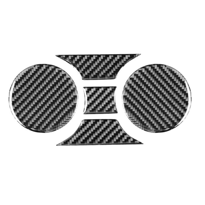 5 stücke / satz Kohlefaserauto Central Control Cup Halter Panel Aufkleber Dekorative Aufkleber für Toyota Tundra 2014-2018, links rechts fahren universell – Bild 1