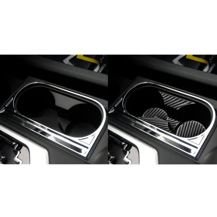 5 stücke / satz Kohlefaserauto Central Control Cup Halter Panel Aufkleber Dekorative Aufkleber für Toyota Tundra 2014-2018, links rechts fahren universell – Bild 7