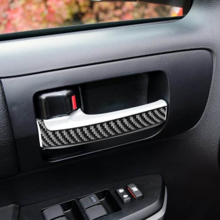 4 teile / satz Kohlenstofffaserauto Innengriff Dekorativer Aufkleber für Toyota Tundra 2014-2018, links rechts fahren universell – Bild 5