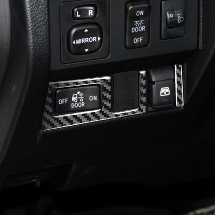 Kohlefaserauto-Scheinwerfer-Schalter-Ring-dekorativer Aufkleber für Toyota-Tundra 2014-2018, links rechts fahren universell – Bild 5