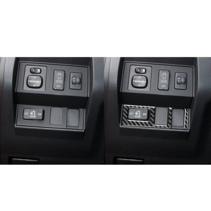 Kohlefaserauto-Scheinwerfer-Schalter-Ring-dekorativer Aufkleber für Toyota-Tundra 2014-2018, links rechts fahren universell – Bild 6