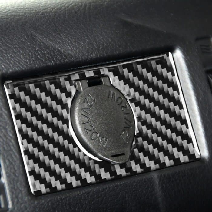 Kohlefaser-Auto-hintere Zigarettenanzünder-Schalter dekorativer Aufkleber für Toyota-Tundra 2014-2018, links rechts fahren universell – Bild 4