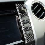 2 stücke / satz Kohlefaser Auto Zentralsteuerung Volumenschalter Dekorative Aufkleber für Toyota Tundra 2014-2018, links rechts fahren universell – Bild 6